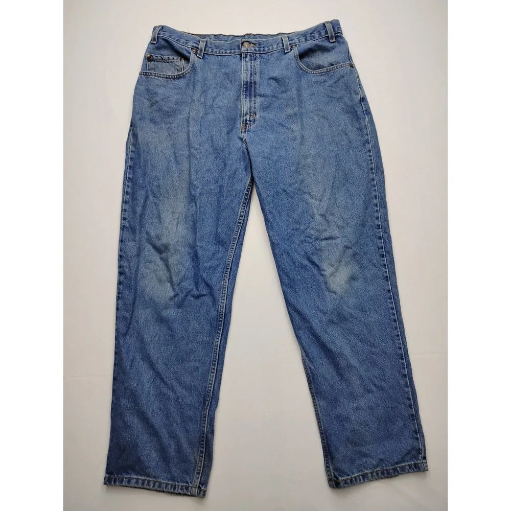 Levis 545 Jeans Mens 40x30 Blue Loose Fit Straight Leg USA 90s Brown Tab Y2K